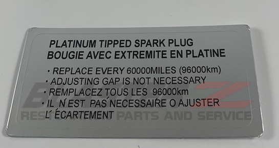300ZX Platinum Tipped Spark Plug Decal